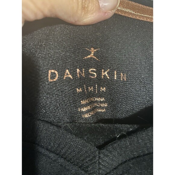 Danskin Long Sleeve Black T Shirt Size Medium With Tie Twist Front - Picture 3 of 5